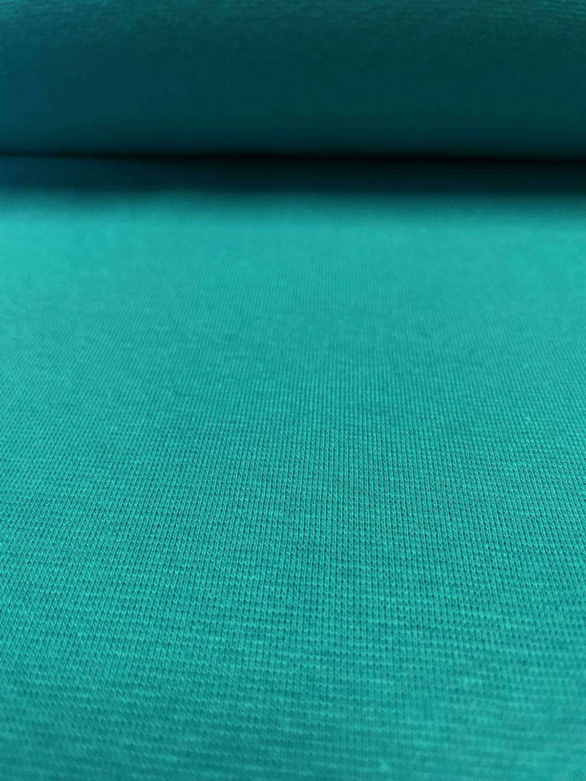 Bündchenstoff glatt uni helles petrol